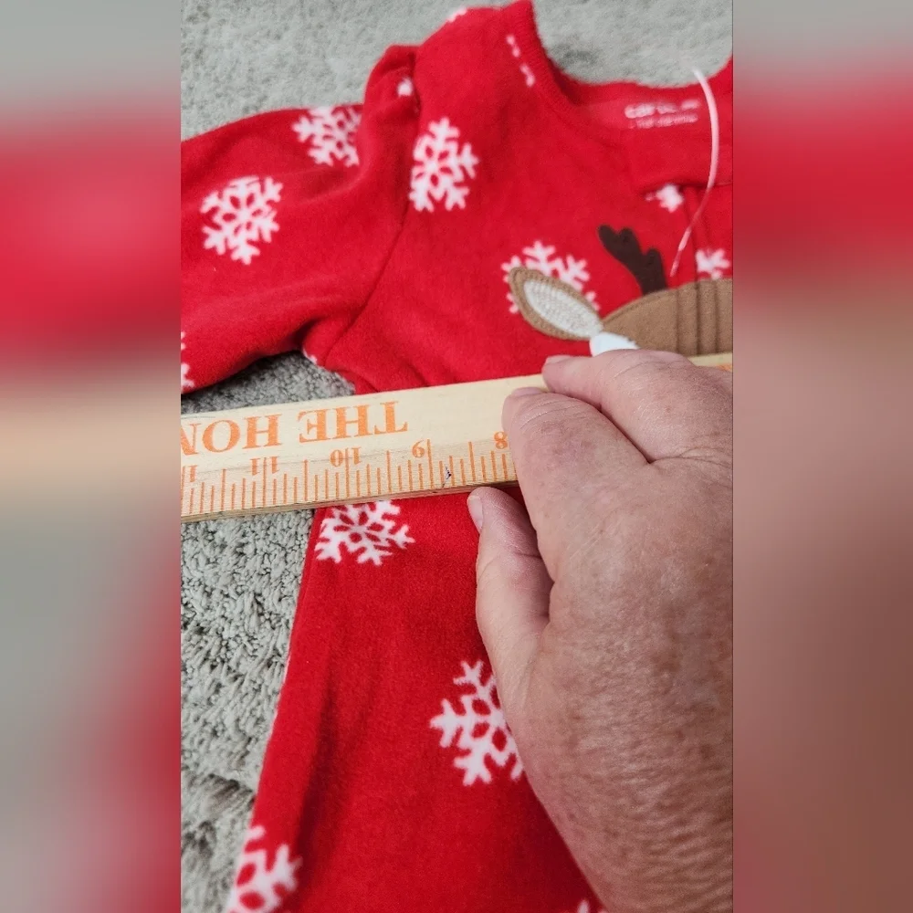Carter's Just One You Toddler Long Sleeve Christmas Fleece Footed Pajama 18M